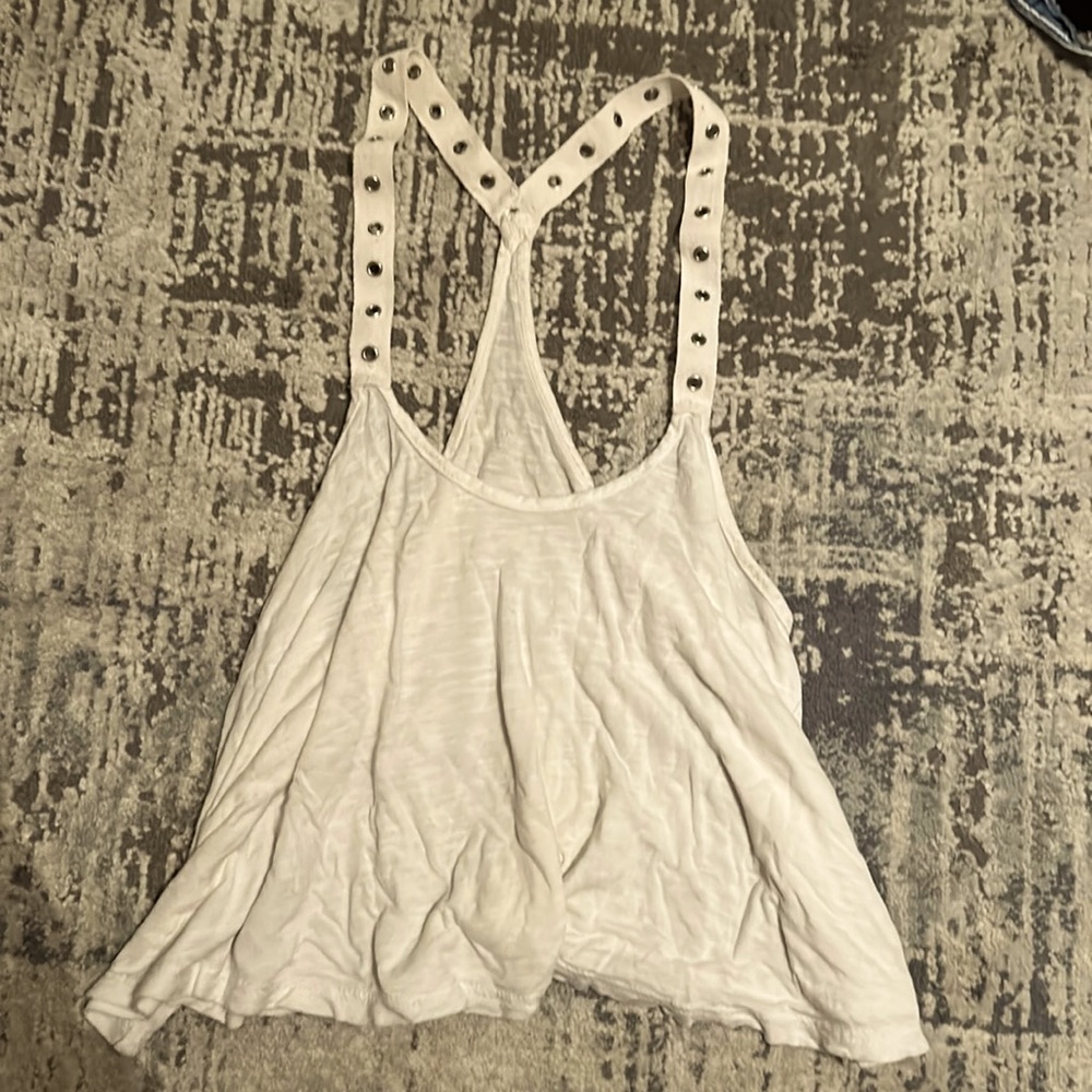 LF white crop tank top
